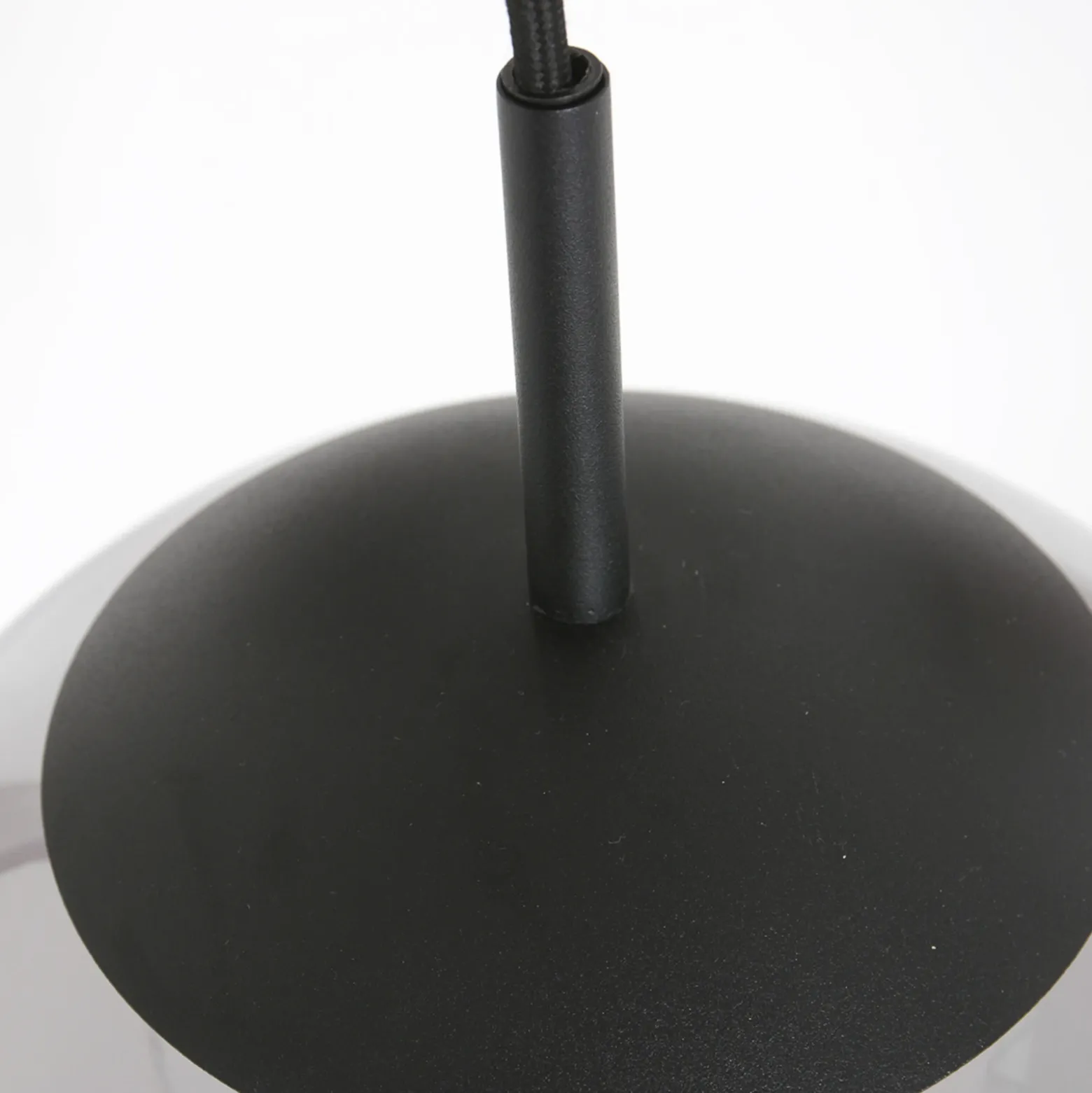 Lámpara colgante de vidrio Bollique negro, 3 luces