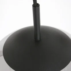 Lámpara colgante de vidrio Bollique negro, 3 luces