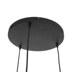 Lámpara colgante de vidrio Bollique negro, 3 luces
