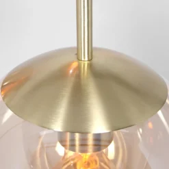 Lámpara colgante de vidrio Glsabol, latón, 5 luces