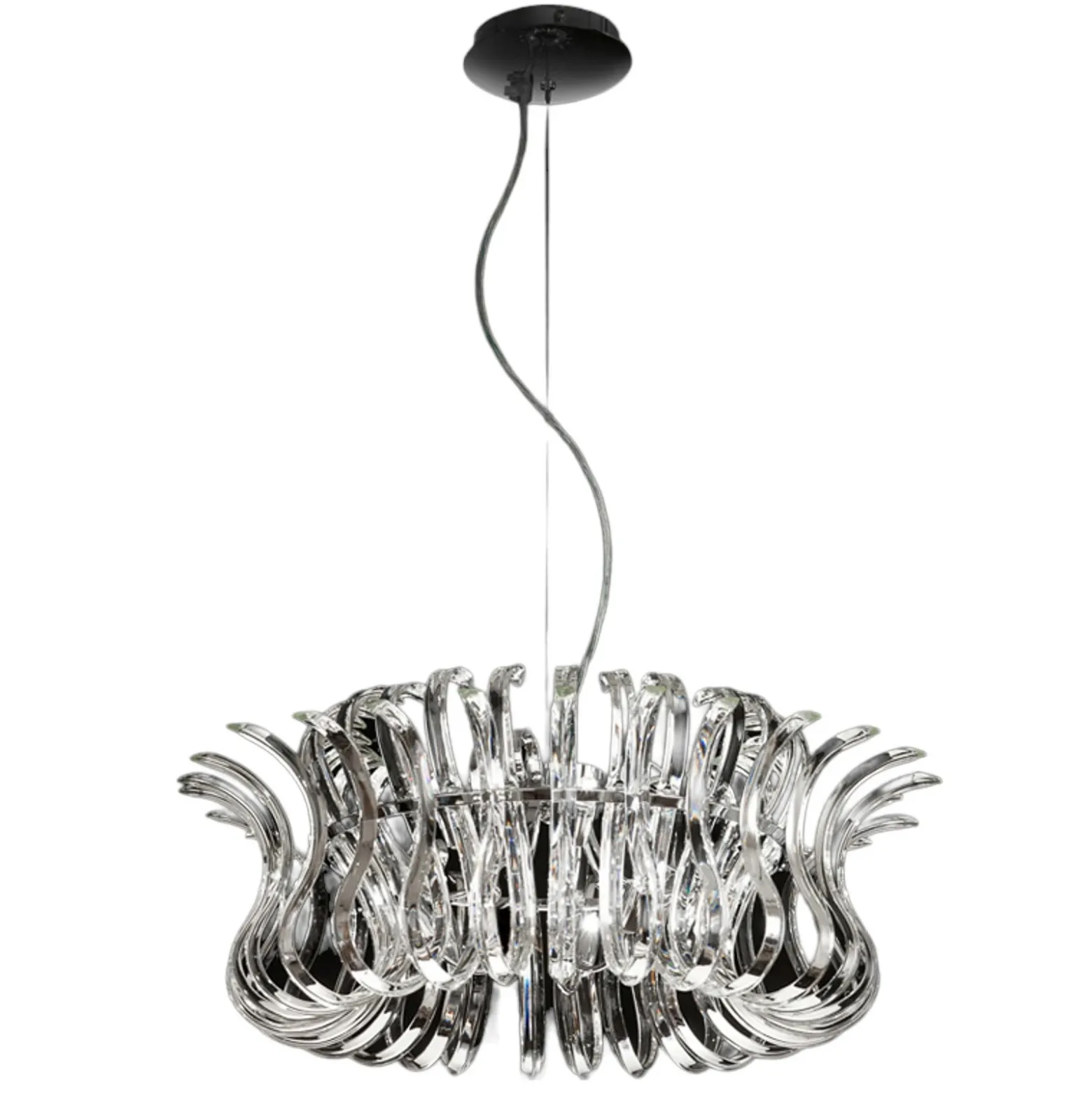 Lámpara colgante de vidrio Wave, 65 cm de diámetro