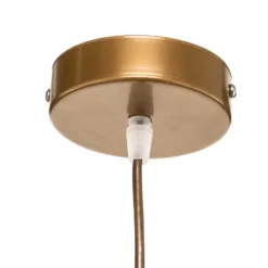 Lámpara colgante Devon, marrón/beige/crudo/dorado Ø45cm