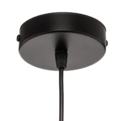 Lámpara colgante Devon, negro/beige/crudo/dorado Ø45cm