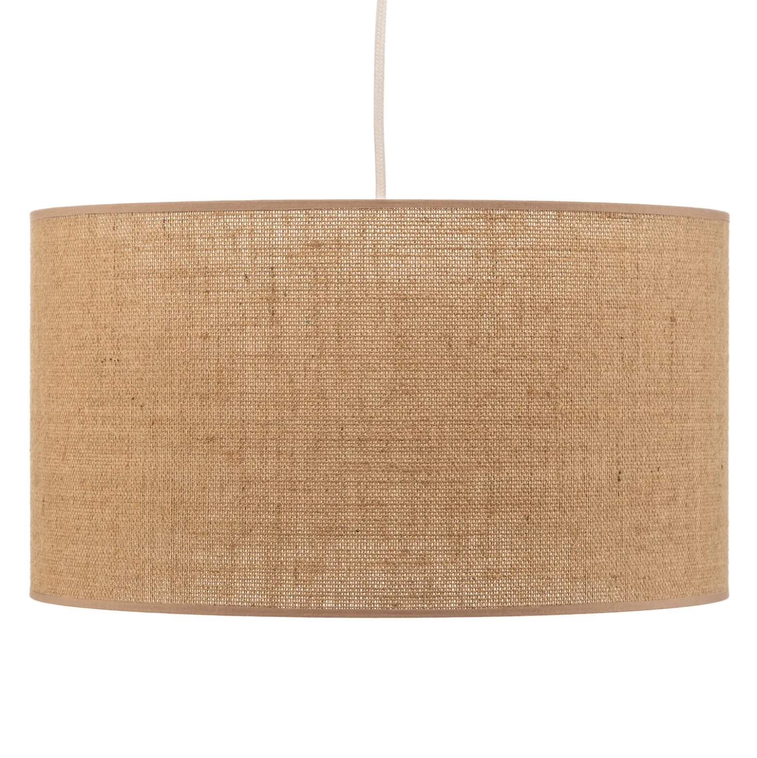 Lámpara colgante de yute cilindro marrón natural Ø40cm 1 luz.