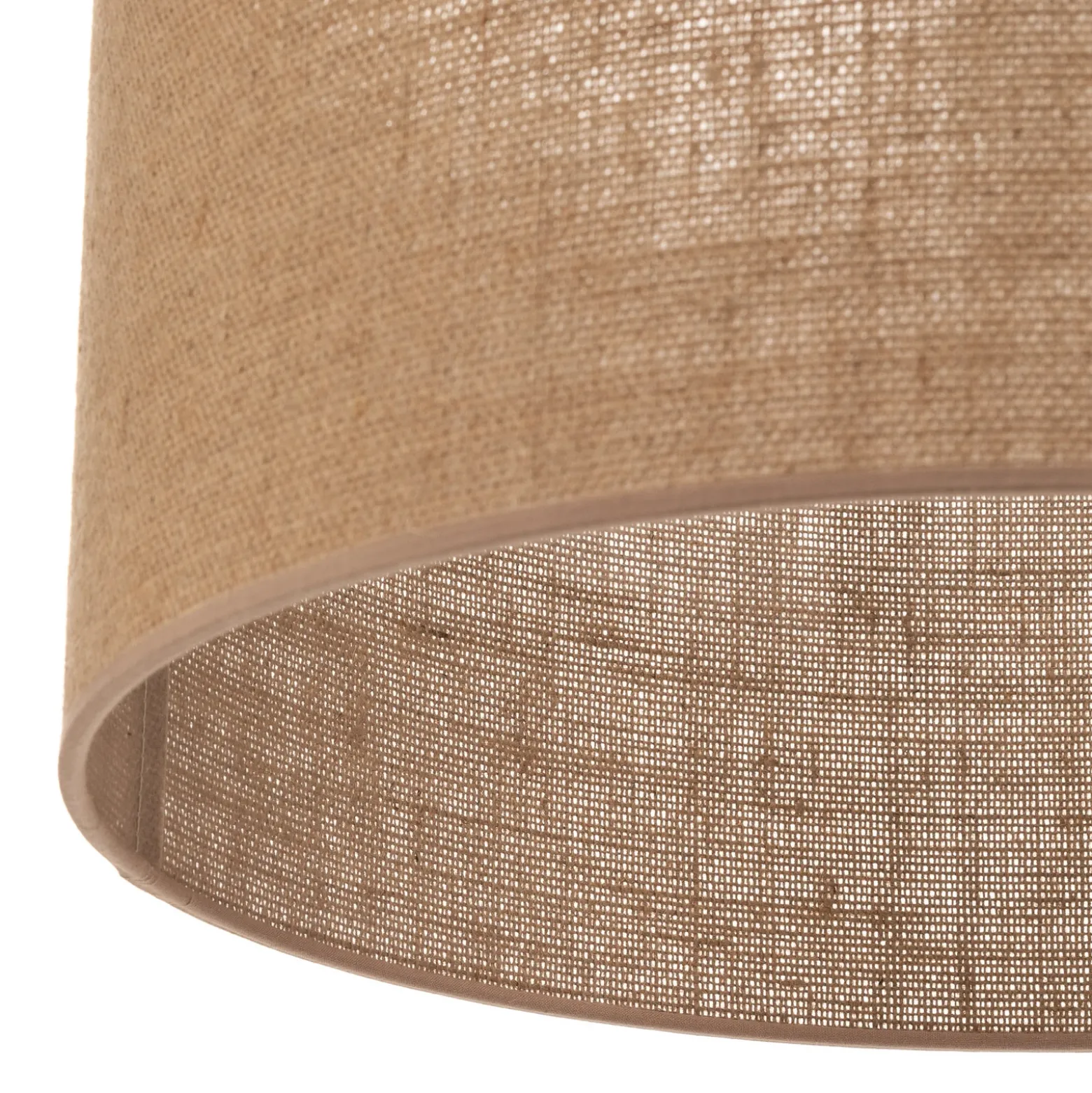 Lámpara colgante de yute cilindro marrón natural Ø40cm 1 luz.