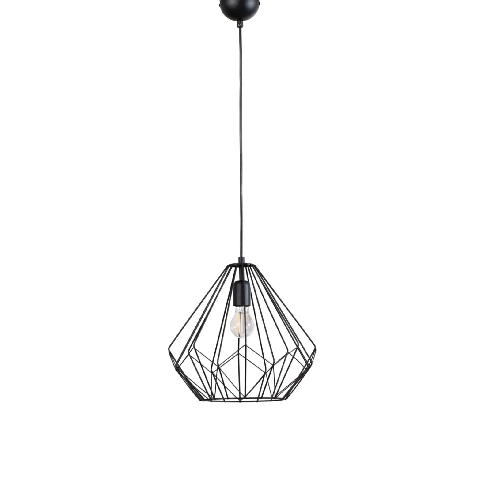 Lámpara colgante Diamond, negro, metal, Ø 37 cm, E27