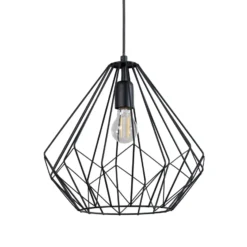 Lámpara colgante Diamond, negro, metal, Ø 37 cm, E27