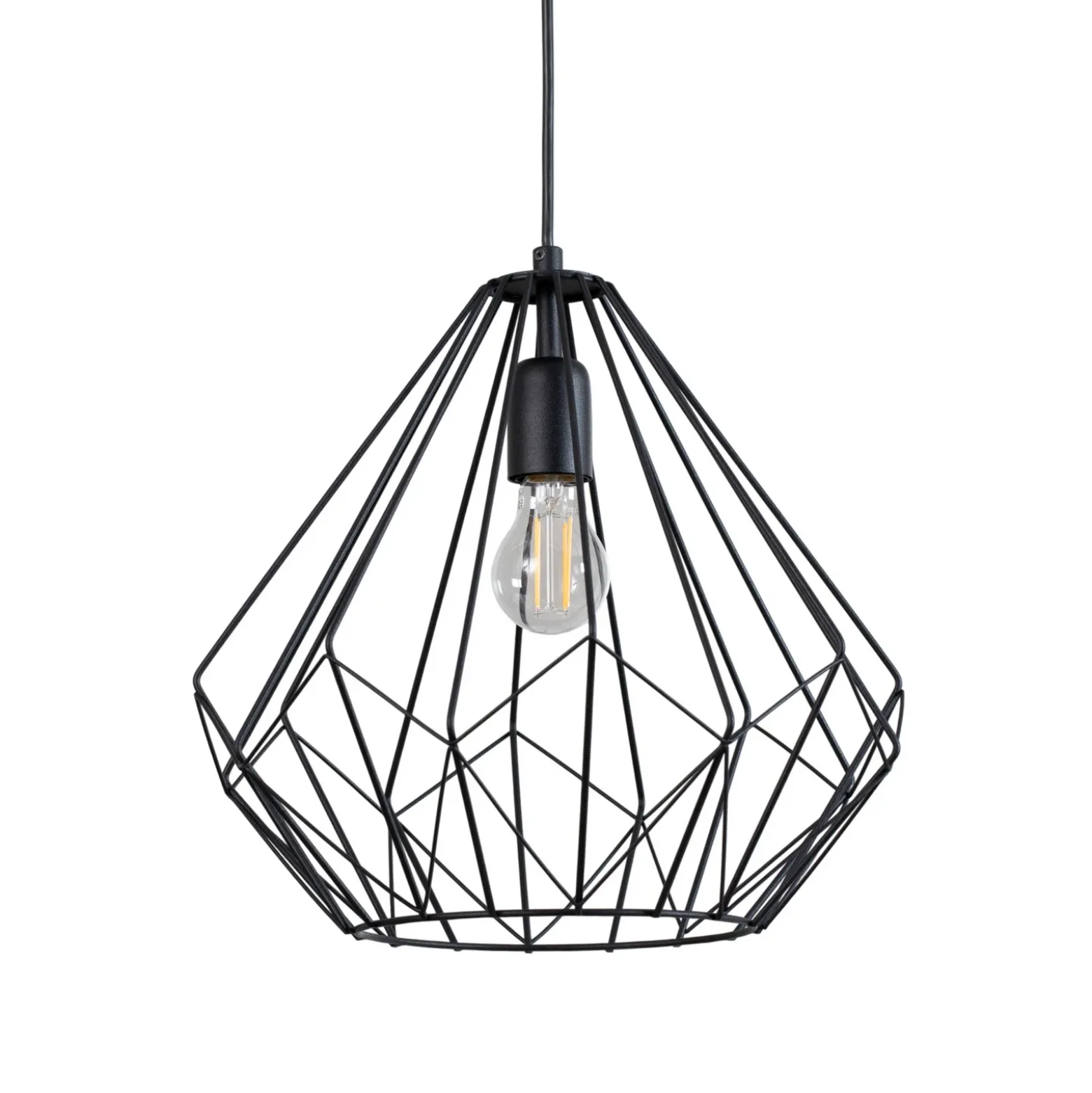 Lámpara colgante Diamond, negro, metal, Ø 37 cm, E27