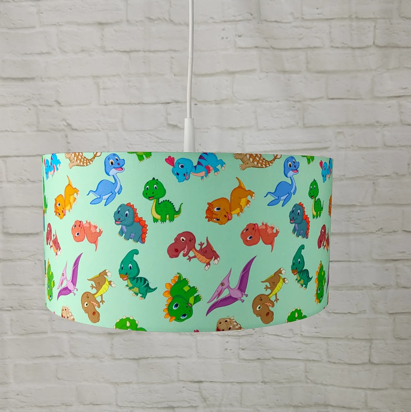 Lámpara colgante Dinos con pantalla textil