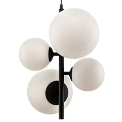 Lámpara colgante Dione, de 4 luces, negra