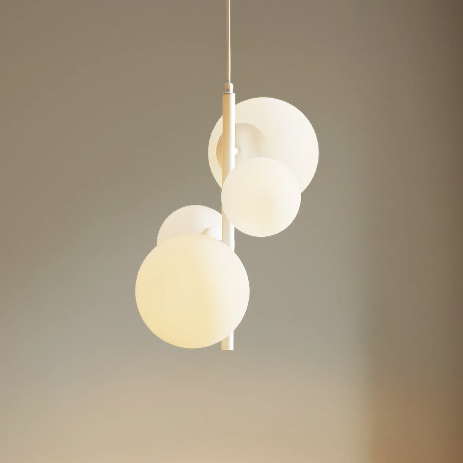 Lámpara colgante Dione, de 4 luces, blanca
