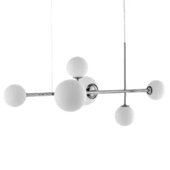 Lámpara colgante Dione, 6 luces, cromo
