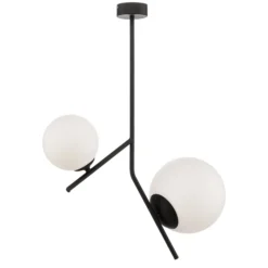 Lámpara colgante Dione, 2 luces, negro