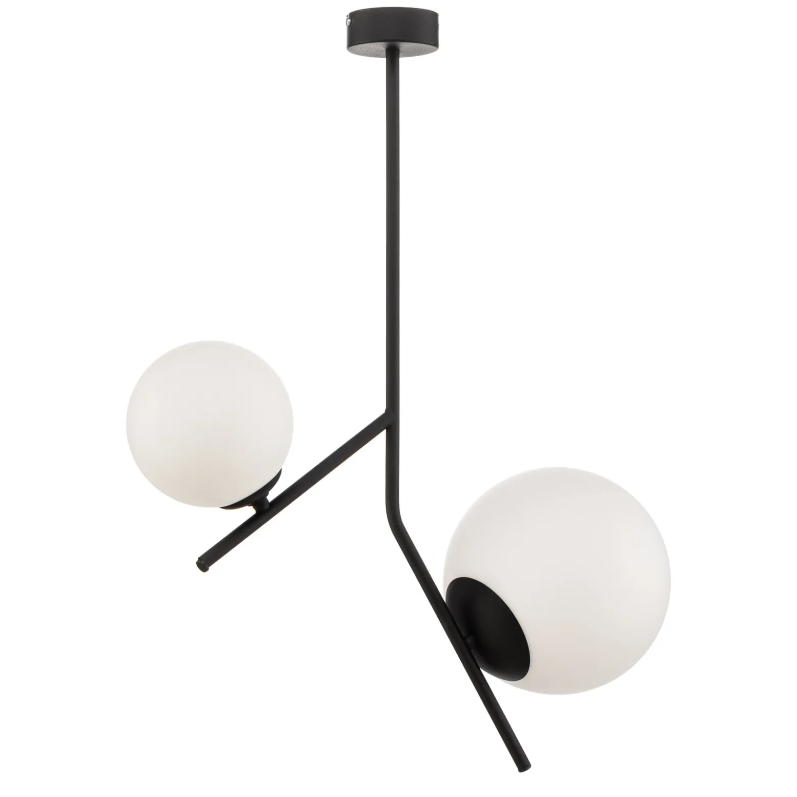 Lámpara colgante Dione, 2 luces, negro
