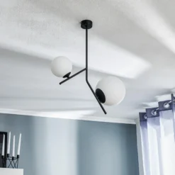 Lámpara colgante Dione, 2 luces, negro