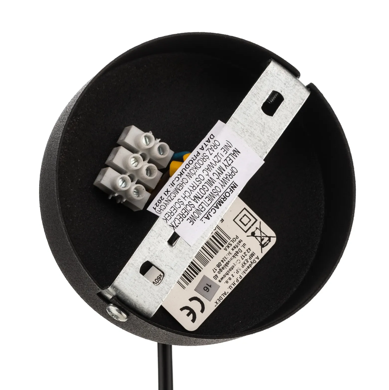 Lámpara colgante Dione, 1 luz, blanco/negro 30 cm