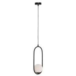 Lámpara colgante Dione, 1 luz, negro/blanco
