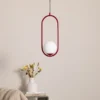 Lámpara colgante Dione, 1 luz, rojo vino/blanco