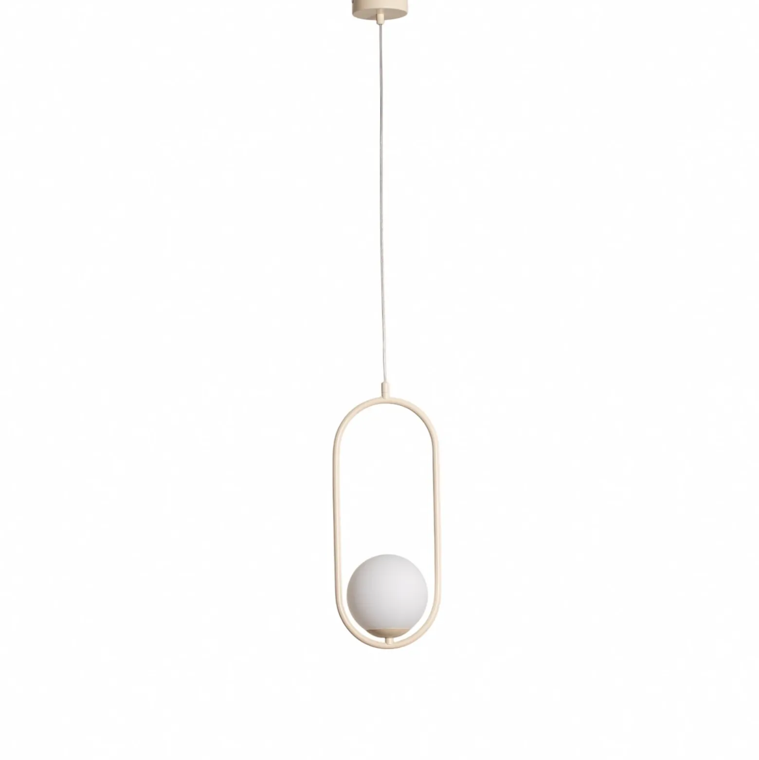 Lámpara colgante Dione, opalino/crema, 1 luces