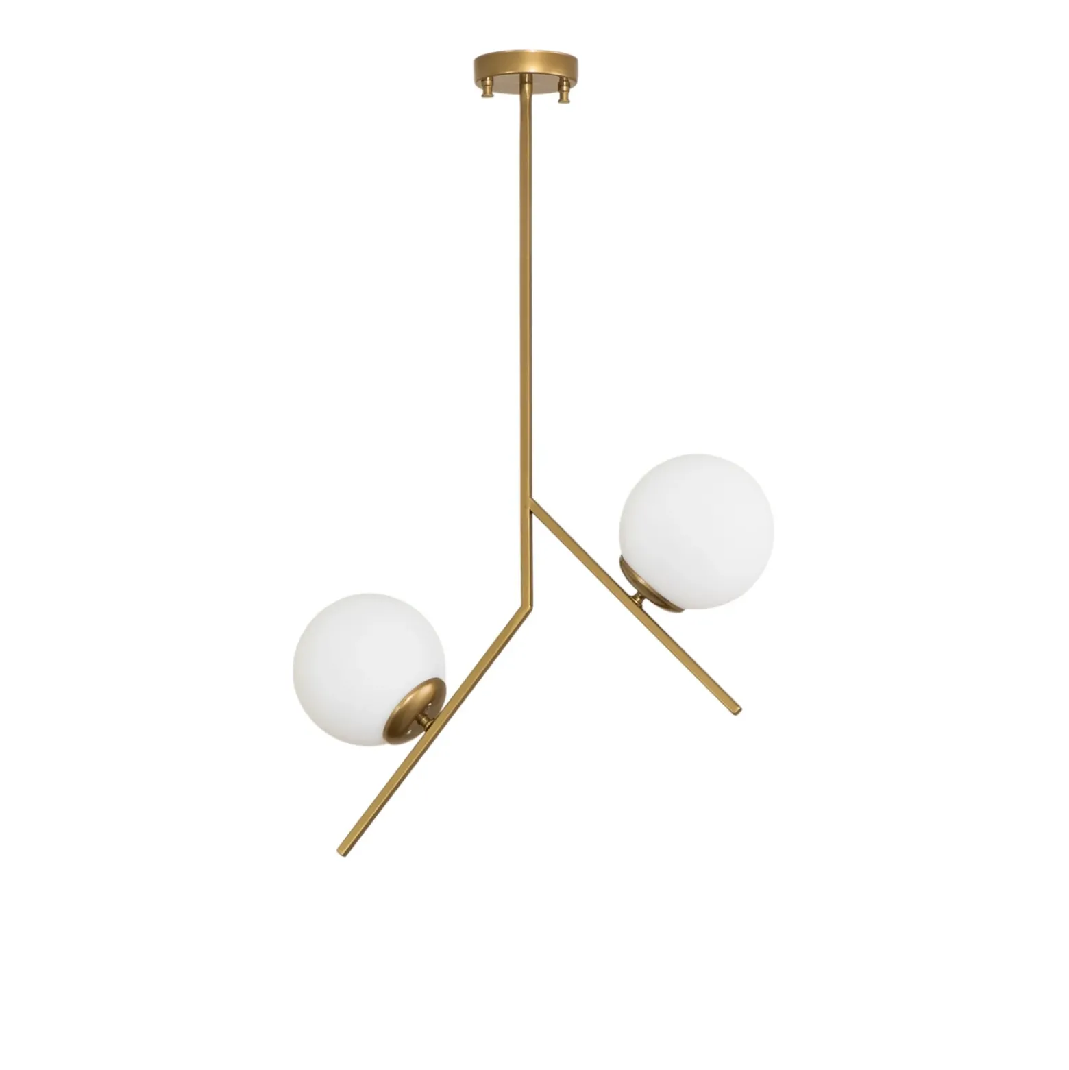 Lámpara colgante Dolunay, 43 cm de largo, 2 luces, color dorado, E27