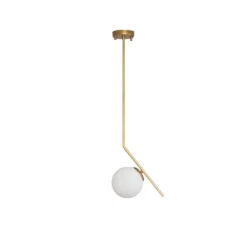 Lámpara colgante Dolunay, 25 cm de largo, color dorado, cristal, E27