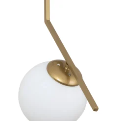 Lámpara colgante Dolunay, 25 cm de largo, color dorado, cristal, E27