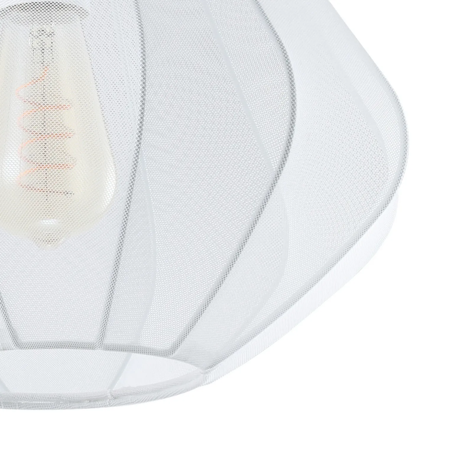 Lámpara colgante Dolwen, blanca, Ø 33,5 cm, tela