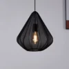 Lámpara colgante Dolwen, negra, Ø 33,5 cm, tela