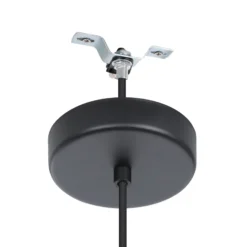 Lámpara colgante Dolwen, negra, Ø 33,5 cm, tela