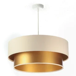 Lámpara colgante Dorina, crema/dorado Ø 40 cm