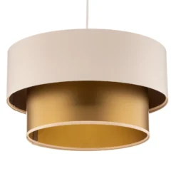 Lámpara colgante Dorina, crema/dorado Ø 40 cm