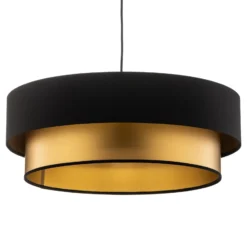 Lámpara colgante Dorina, negro/oro Ø 60cm