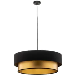 Lámpara colgante Dorina, negro/oro Ø 60cm