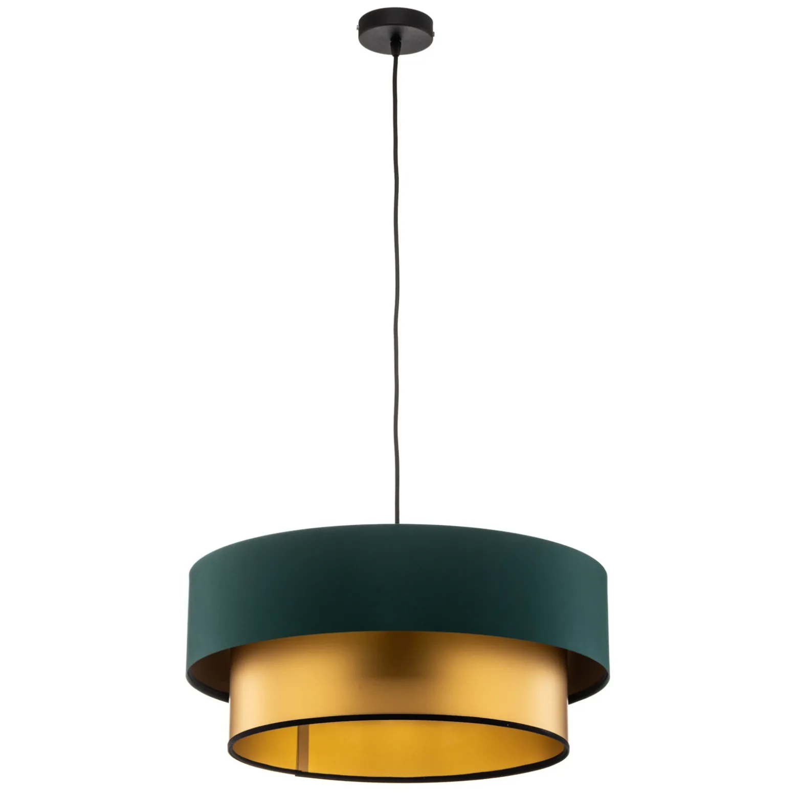 Lámpara colgante Dorina, verde/oro Ø 50cm