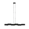 Lámpara colgante DRUMZ, negra, longitud 100 cm, 6 luces, tejido, E14