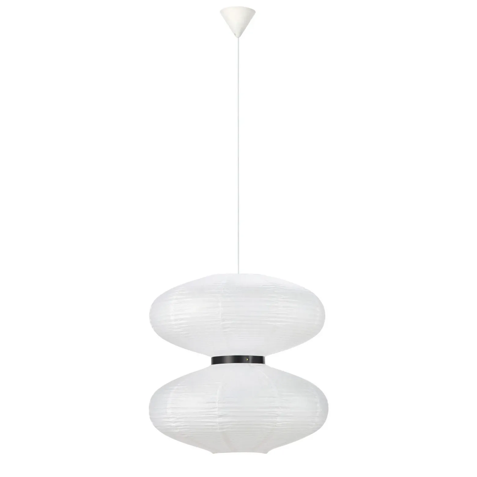 Lámpara colgante Dual con pantalla de papel blanco
