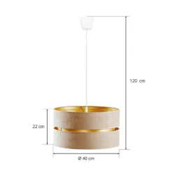 Lámpara colgante Duo, beige/dorado, Ø40cm, 1 luz