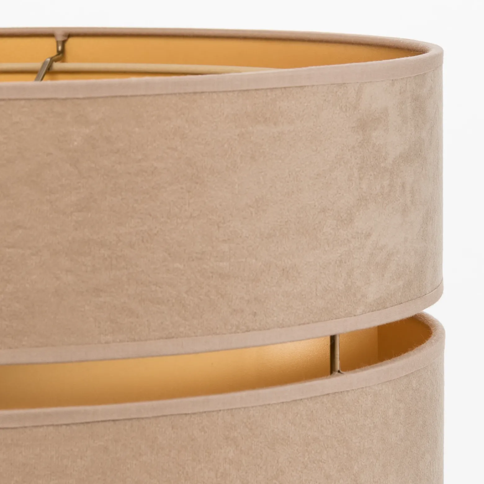 Lámpara colgante Duo, beige/dorado, Ø40cm, 1 luz