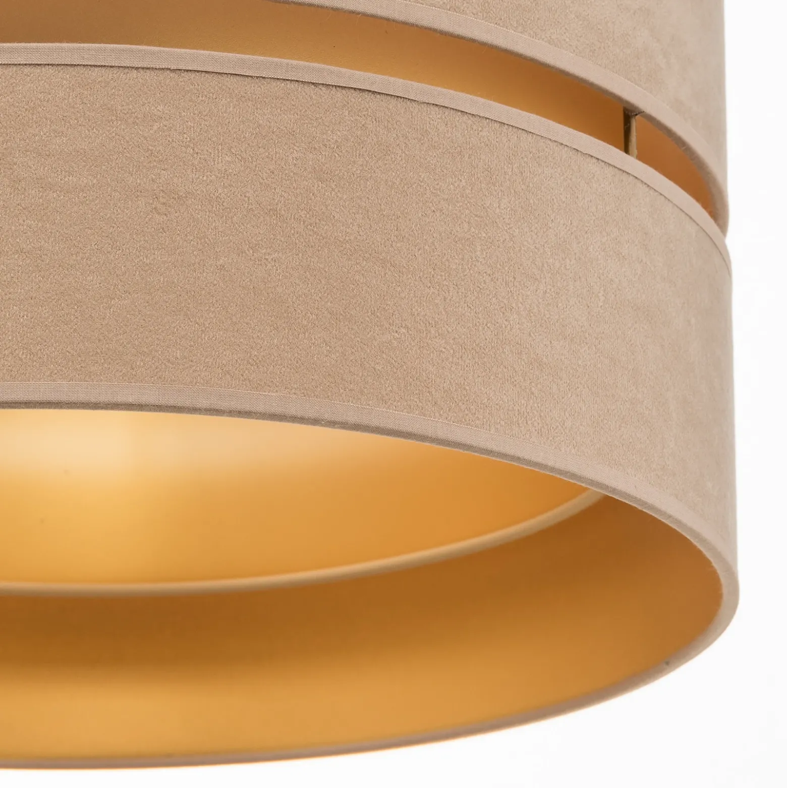 Lámpara colgante Duo, beige/dorado, Ø40cm, 1 luz