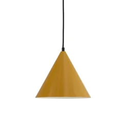 Lámpara colgante Dyberg Larsen Ron en amarillo curry brillante