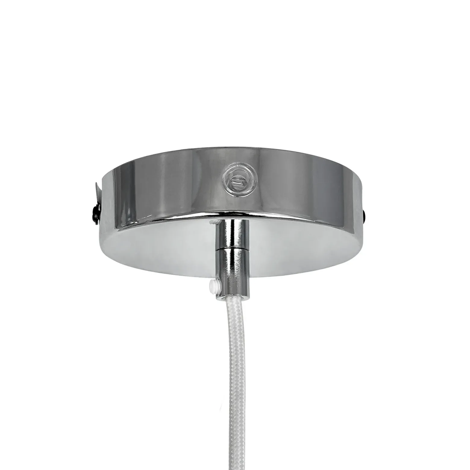 Lámpara colgante Dyberg Larsen Nova D25, ópalo/cromo, metal