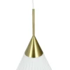 Lámpara colgante Dyberg Larsen Ballon, Ø 33 cm, blanco/color latón