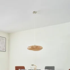 Lámpara colgante Eleane de Lindby, bambú, natural, Ø 50 cm