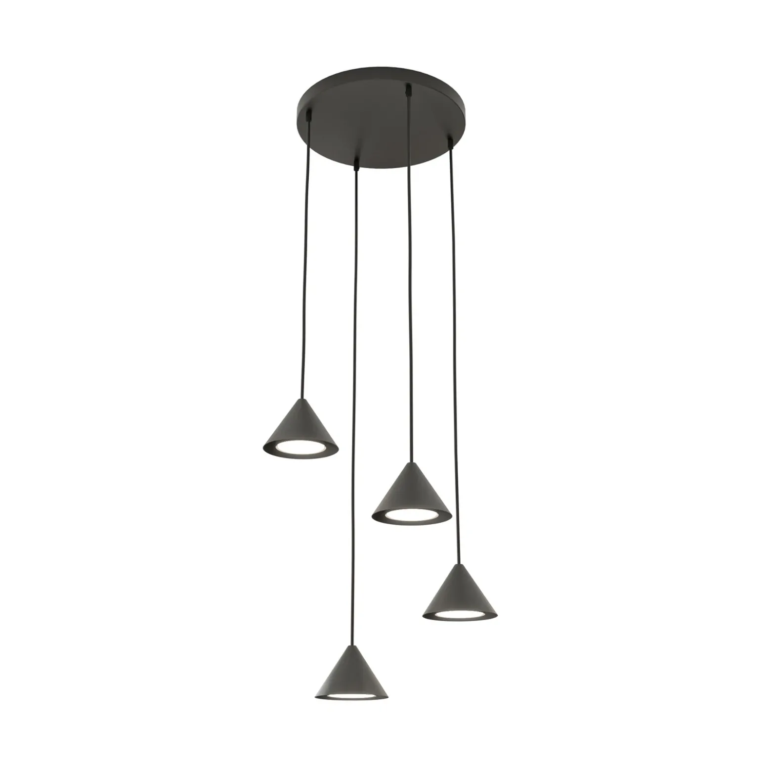 Lámpara colgante Elit, 4 luces, Ø 30 cm, negro, metal, GX53