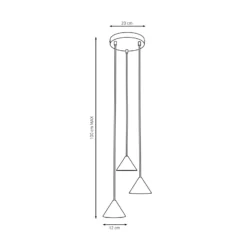 Lámpara colgante Elit, 3 luces, Ø 20 cm, negro/dorado, metal