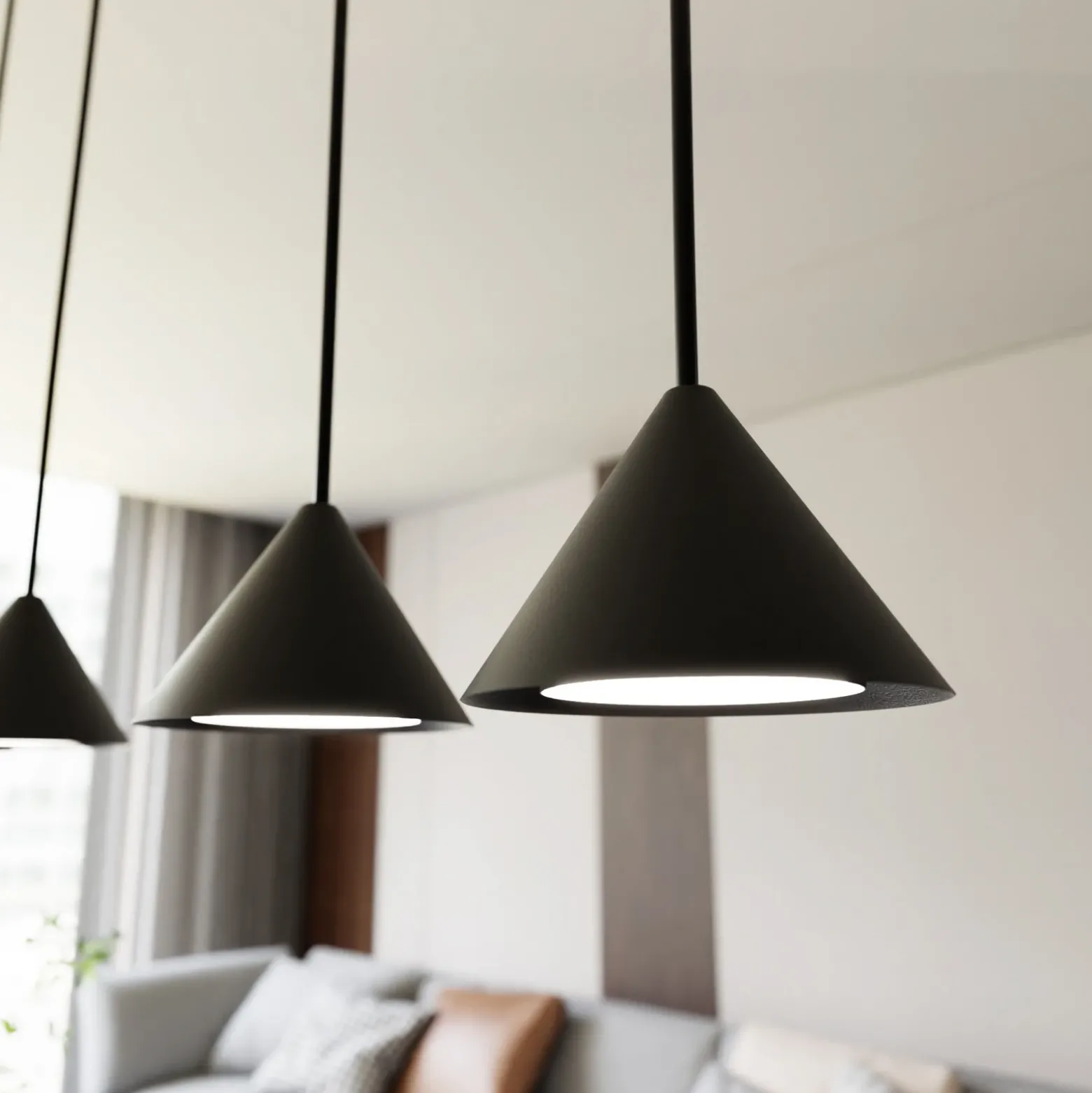 Lámpara colgante Elit, 1 luz, negro, suspensión metálica de 1 m