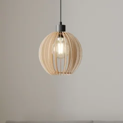 Lámpara colgante Envostar Clay de contrachapado de abedul, Ø 23 cm