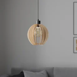 Lámpara colgante Envostar Clay de contrachapado de abedul, Ø 23 cm