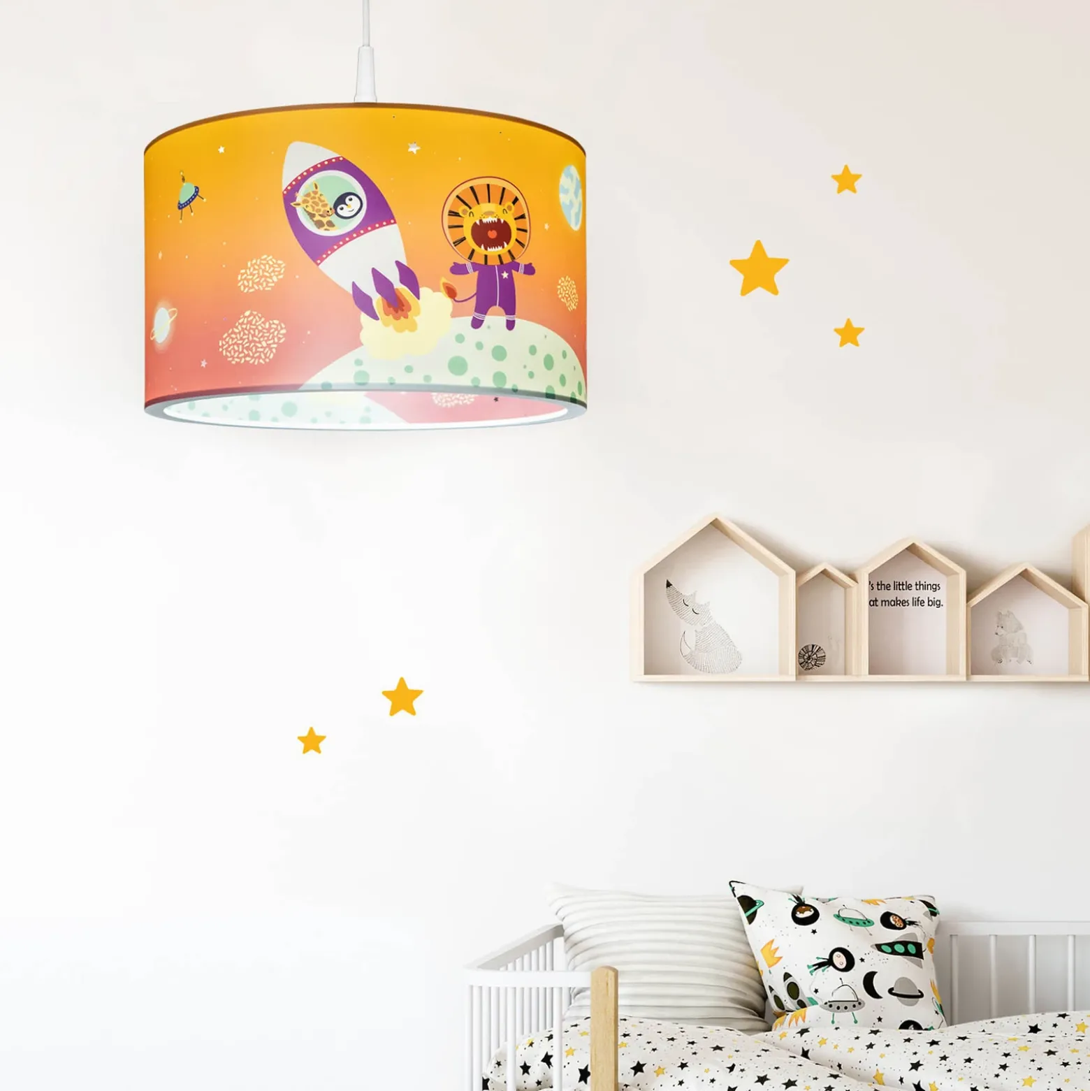 Lámpara colgante Escape de Little Astronauts, naranja