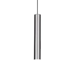 Lámpara colgante estilo IDEAL LUX, color cromo, Ø 6 cm, metal